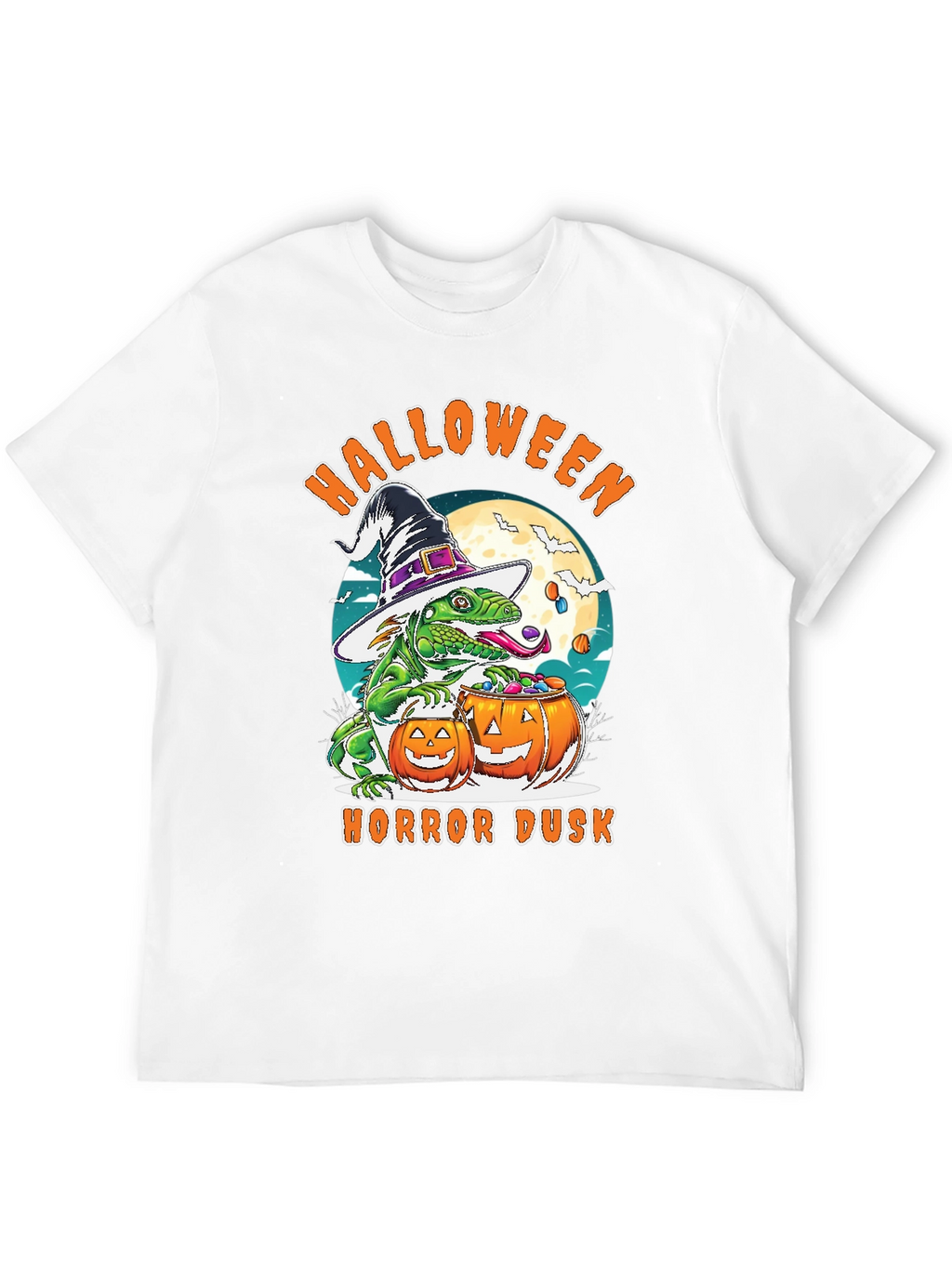 Halloween Lizard T-Shirt: Horror Dusk Design