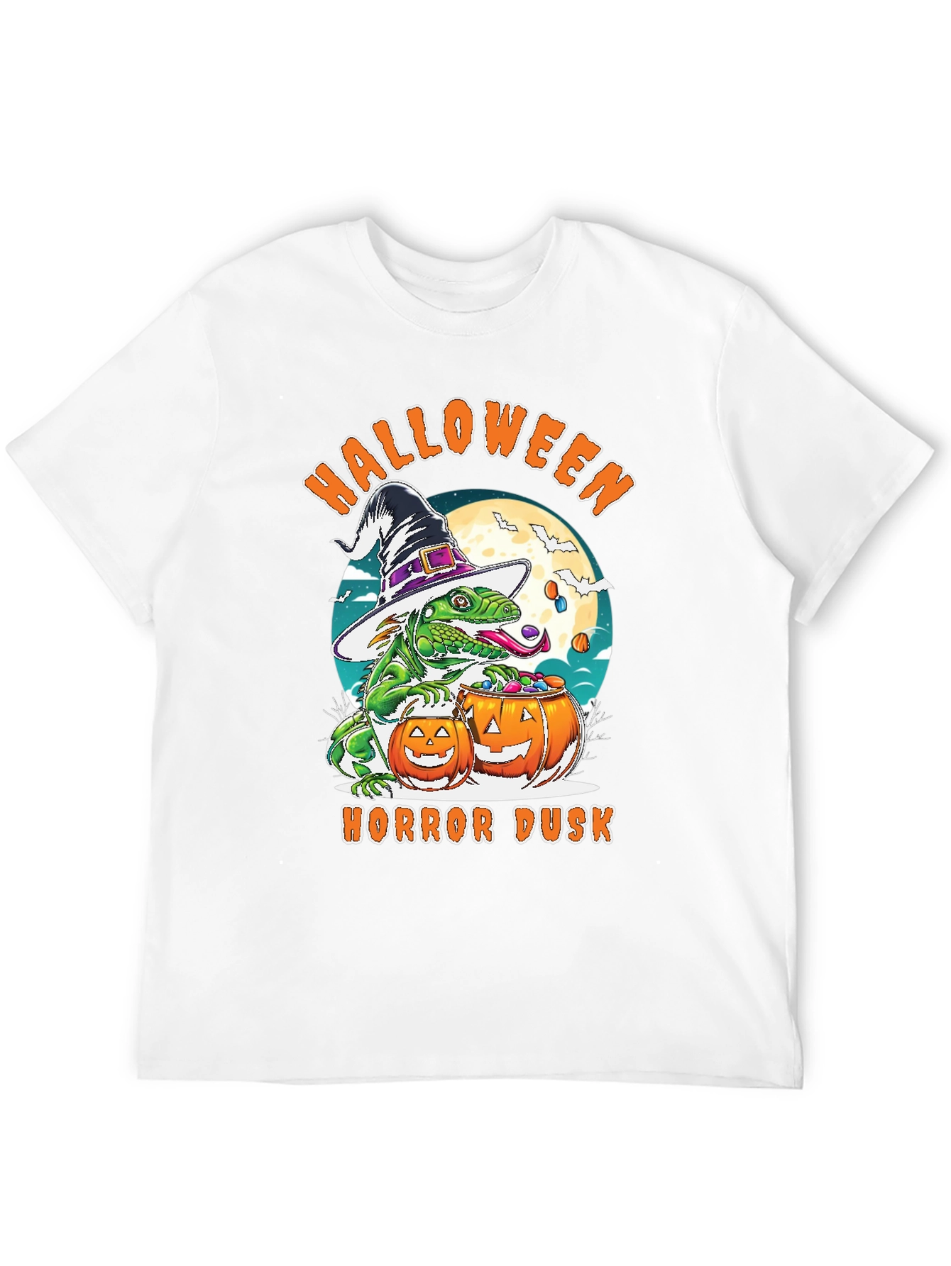 Halloween Lizard T-Shirt: Horror Dusk Design