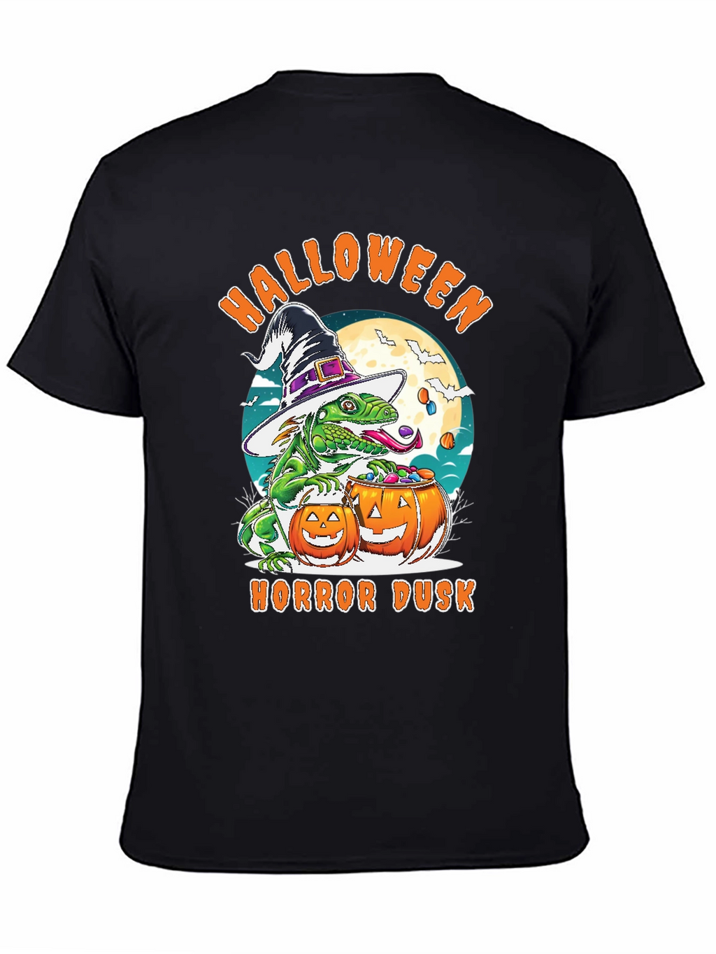 Halloween Lizard T-Shirt: Horror Dusk Design