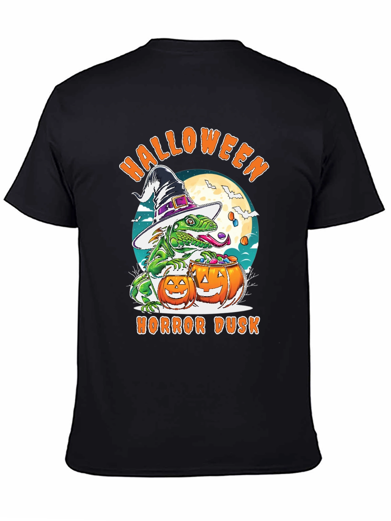 Halloween Lizard T-Shirt: Horror Dusk Design