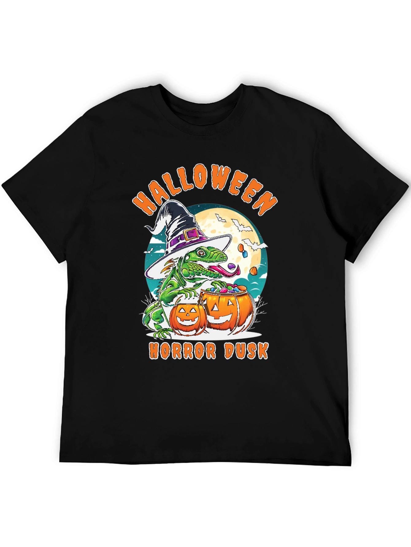 Halloween Lizard T-Shirt: Horror Dusk Design