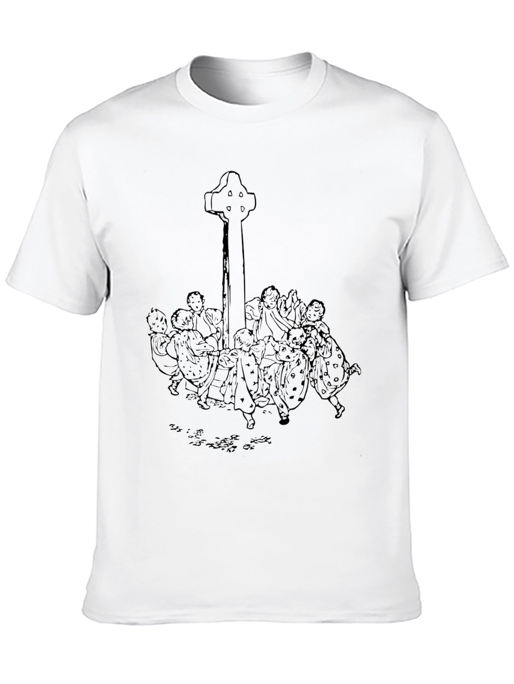 Whimsical Celtic Cross Graphic Tee - Unisex Black T-Shirt