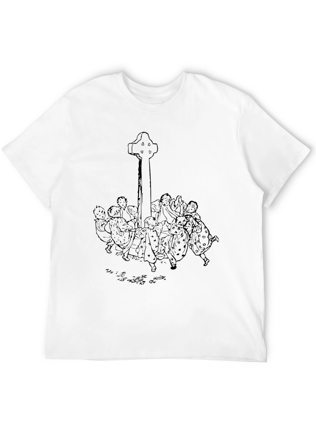 Whimsical Celtic Cross Graphic Tee - Unisex Black T-Shirt