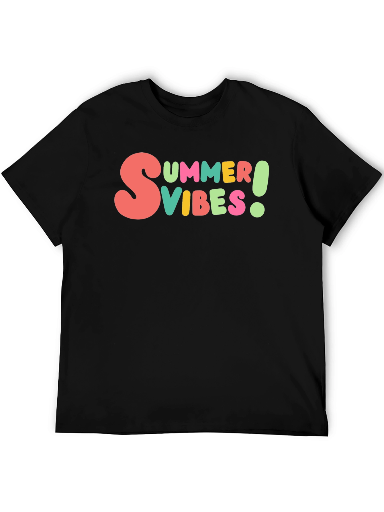 Summer Vibes Graphic Tee - Casual Black T-Shirt