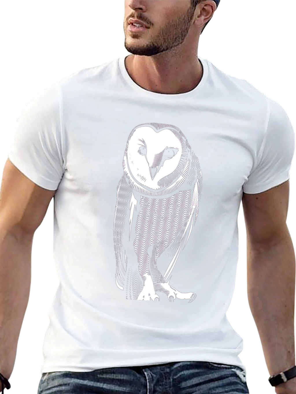Owl Graphic Print Black T-Shirt