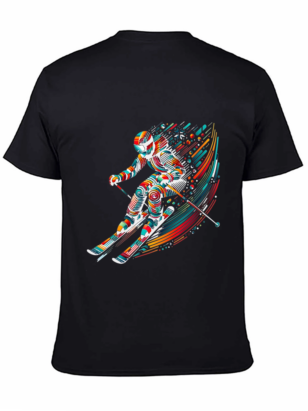 Vibrant Skier Graphic Tee - Sporty Stylish Design