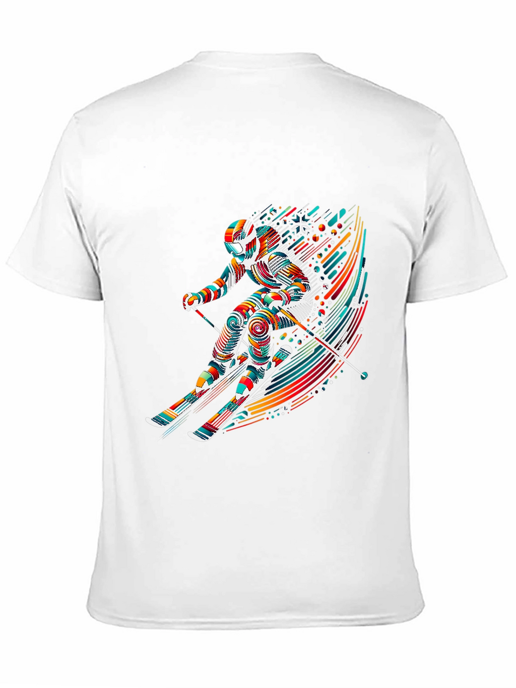 Vibrant Skier Graphic Tee - Sporty Stylish Design