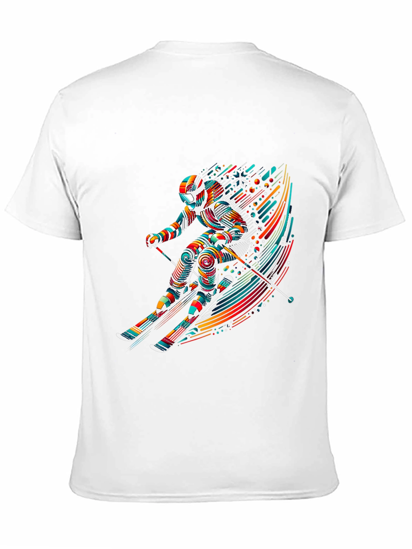 Vibrant Skier Graphic Tee - Sporty Stylish Design