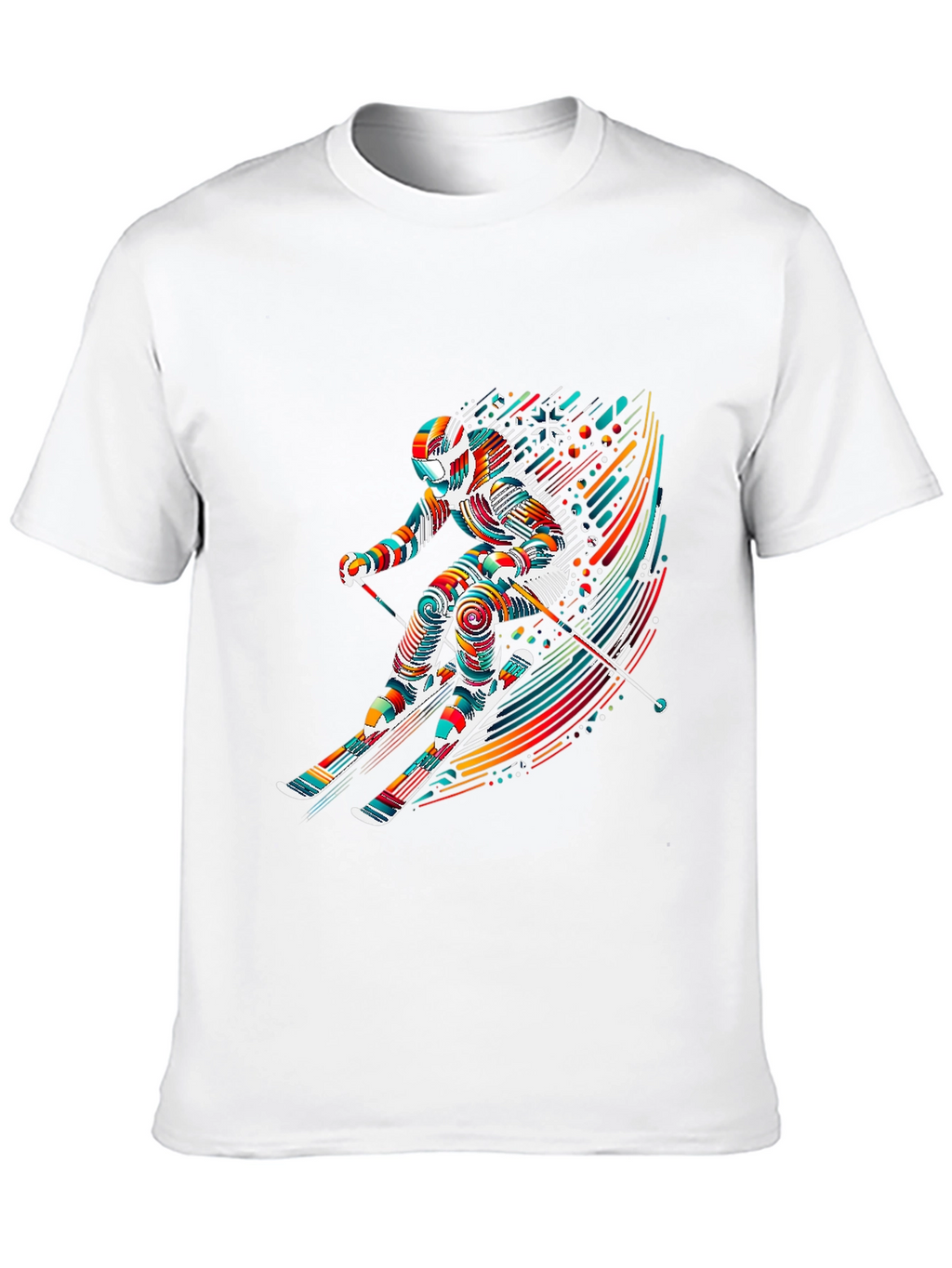 Vibrant Skier Graphic Tee - Sporty Stylish Design
