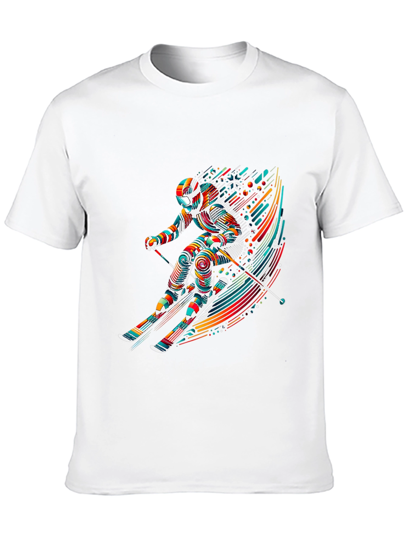 Vibrant Skier Graphic Tee - Sporty Stylish Design