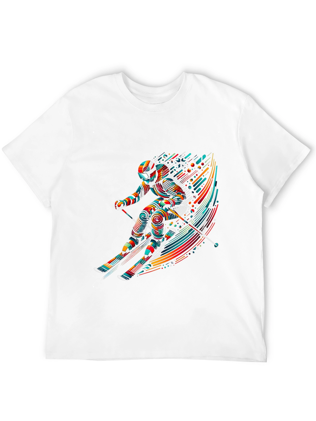 Vibrant Skier Graphic Tee - Sporty Stylish Design