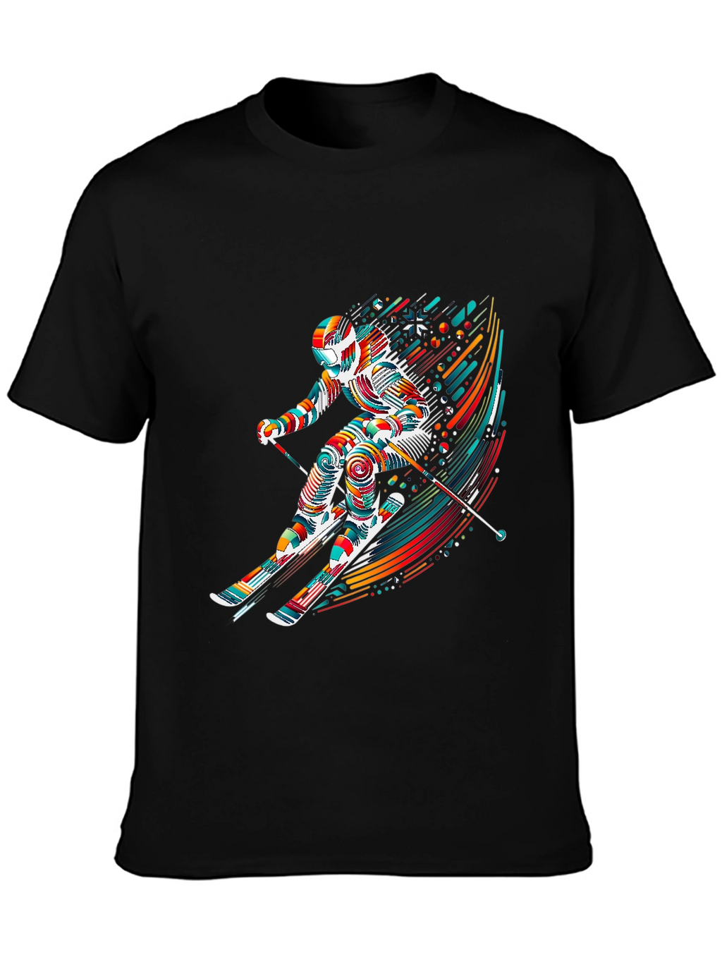 Vibrant Skier Graphic Tee - Sporty Stylish Design