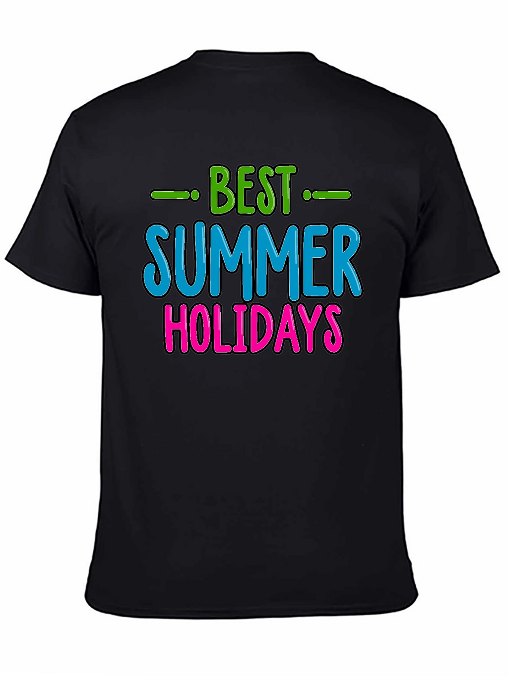 Best Summer Holidays Graphic Tee - Black