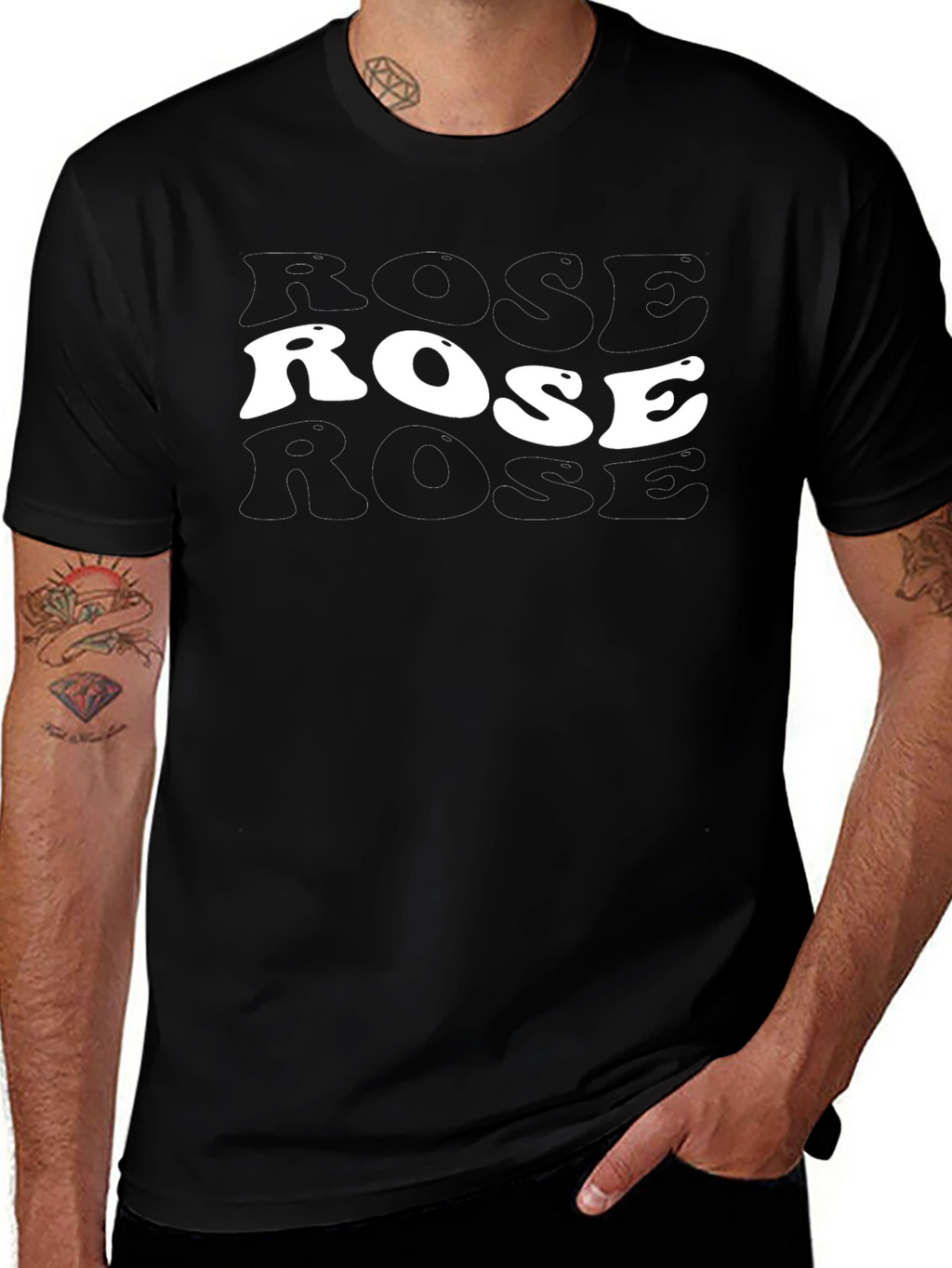 Trendy Rose Graphic Tee - Soft Cotton Blend