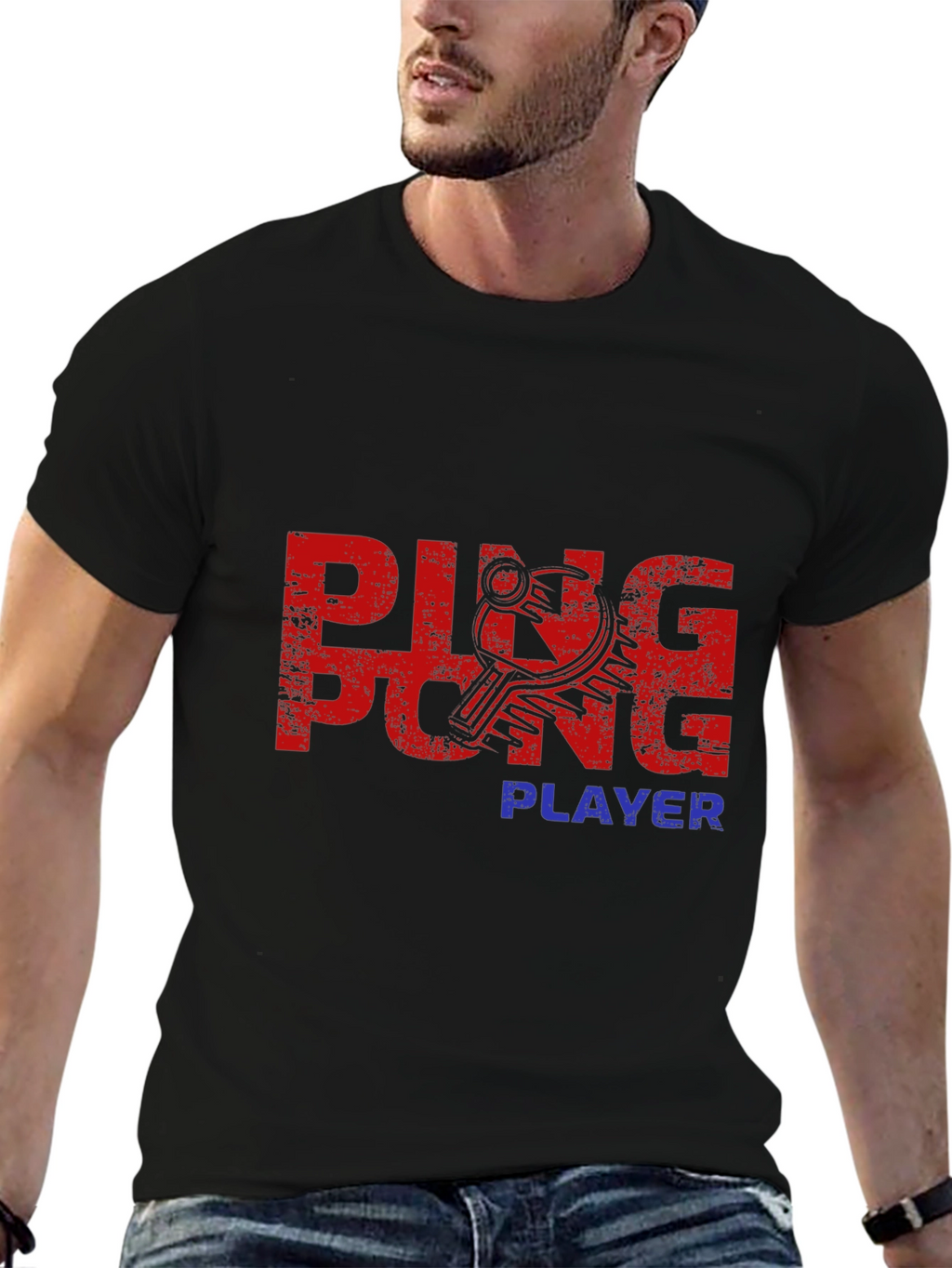 Ping Pong Player Graphic T-Shirt