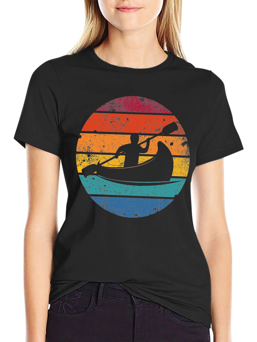 Retro Sunset Kayak T-Shirt - Adventure Awaits!