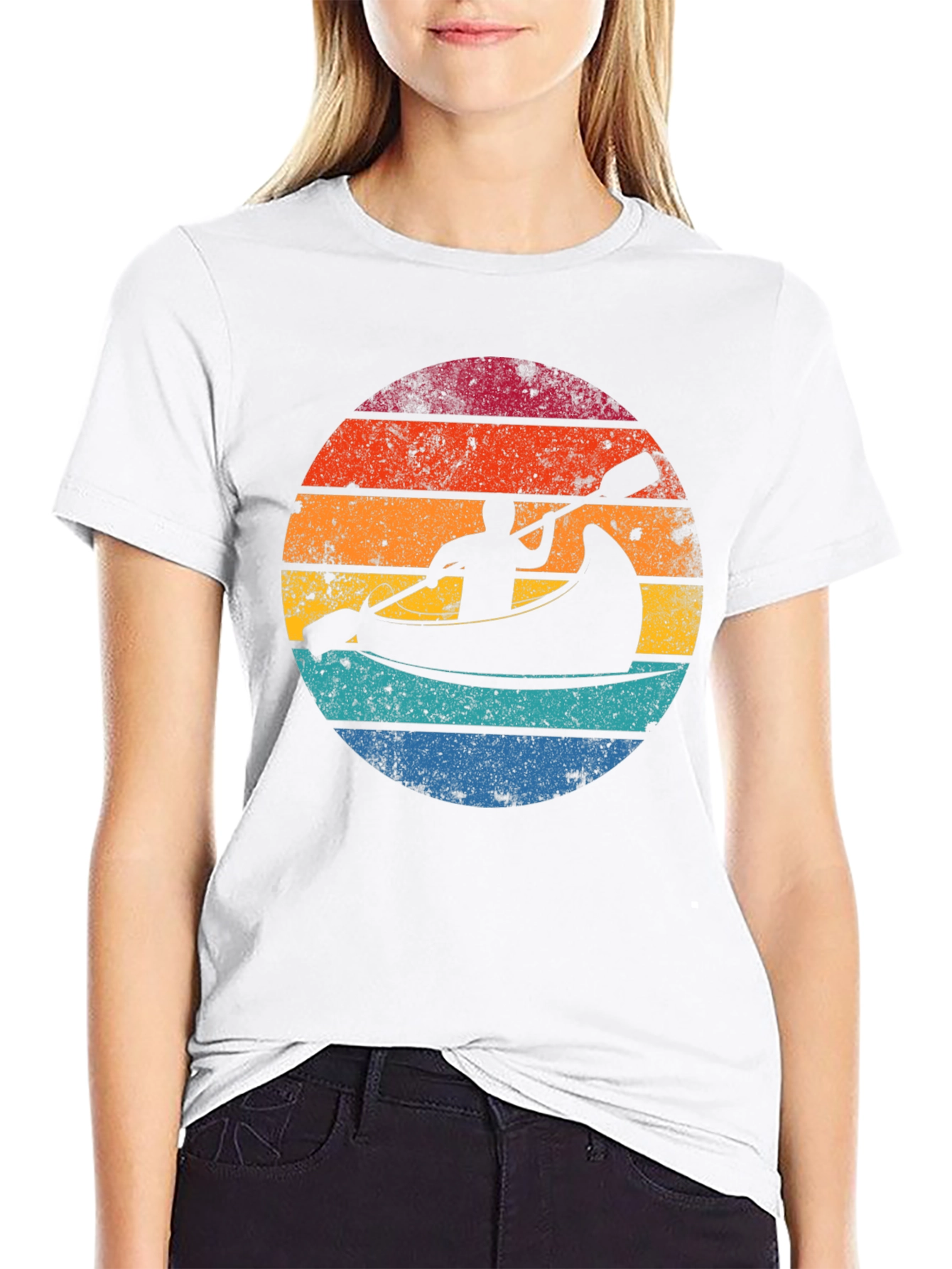 Retro Sunset Kayak T-Shirt - Adventure Awaits!