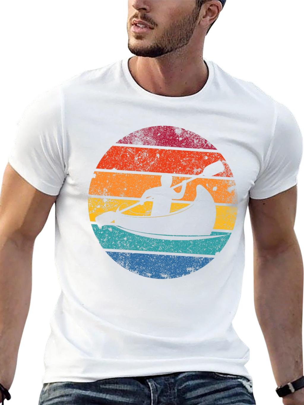 Retro Sunset Kayak T-Shirt - Adventure Awaits!
