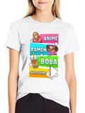 Anime Ramen Boba Sketching Graphic Tee