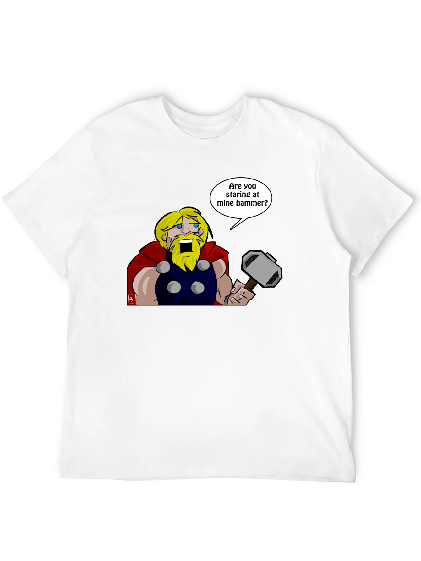 Thor Hammer Graphic T-Shirt - Funny Comic Style