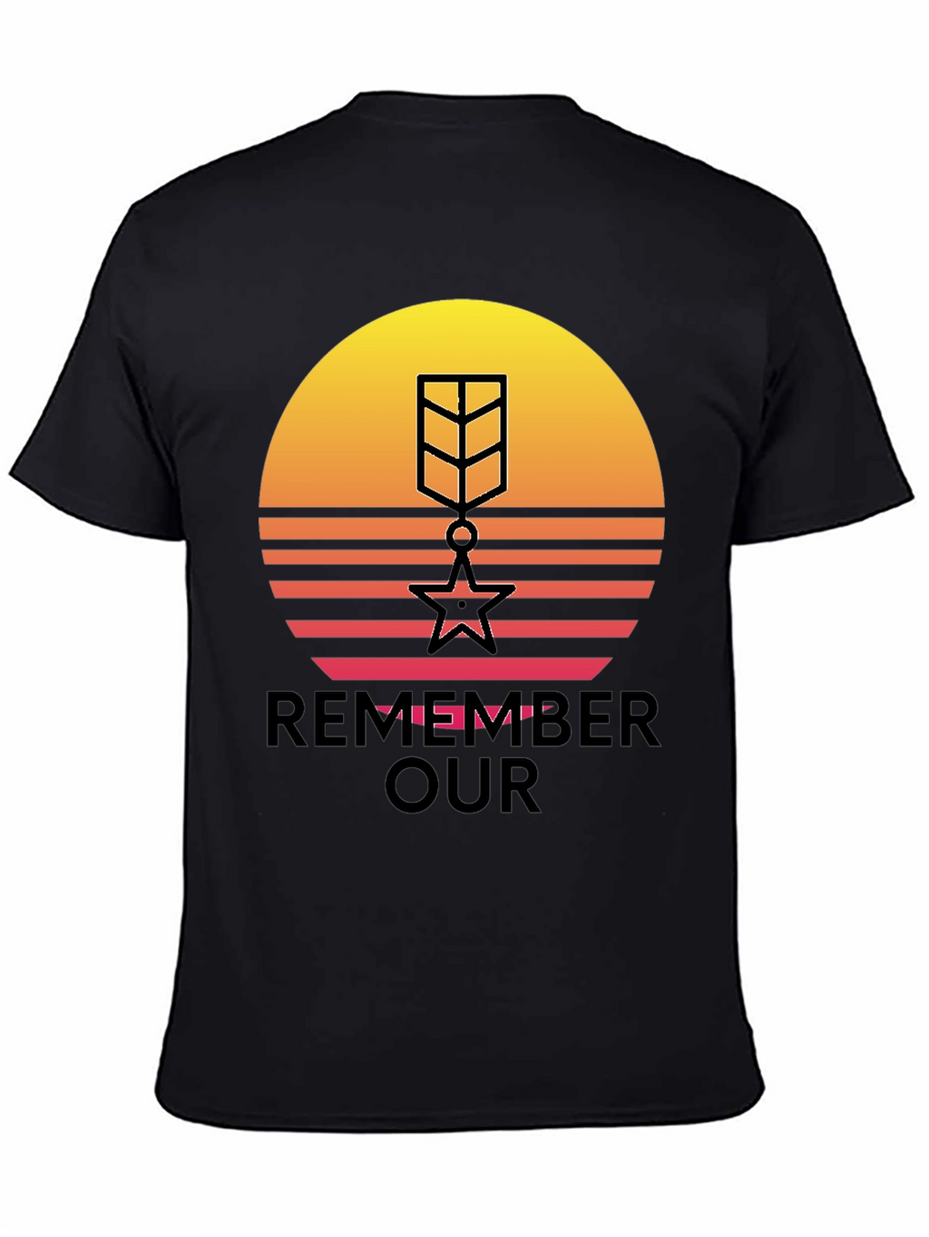 Retro Sunset Remember Our Heroes T-Shirt