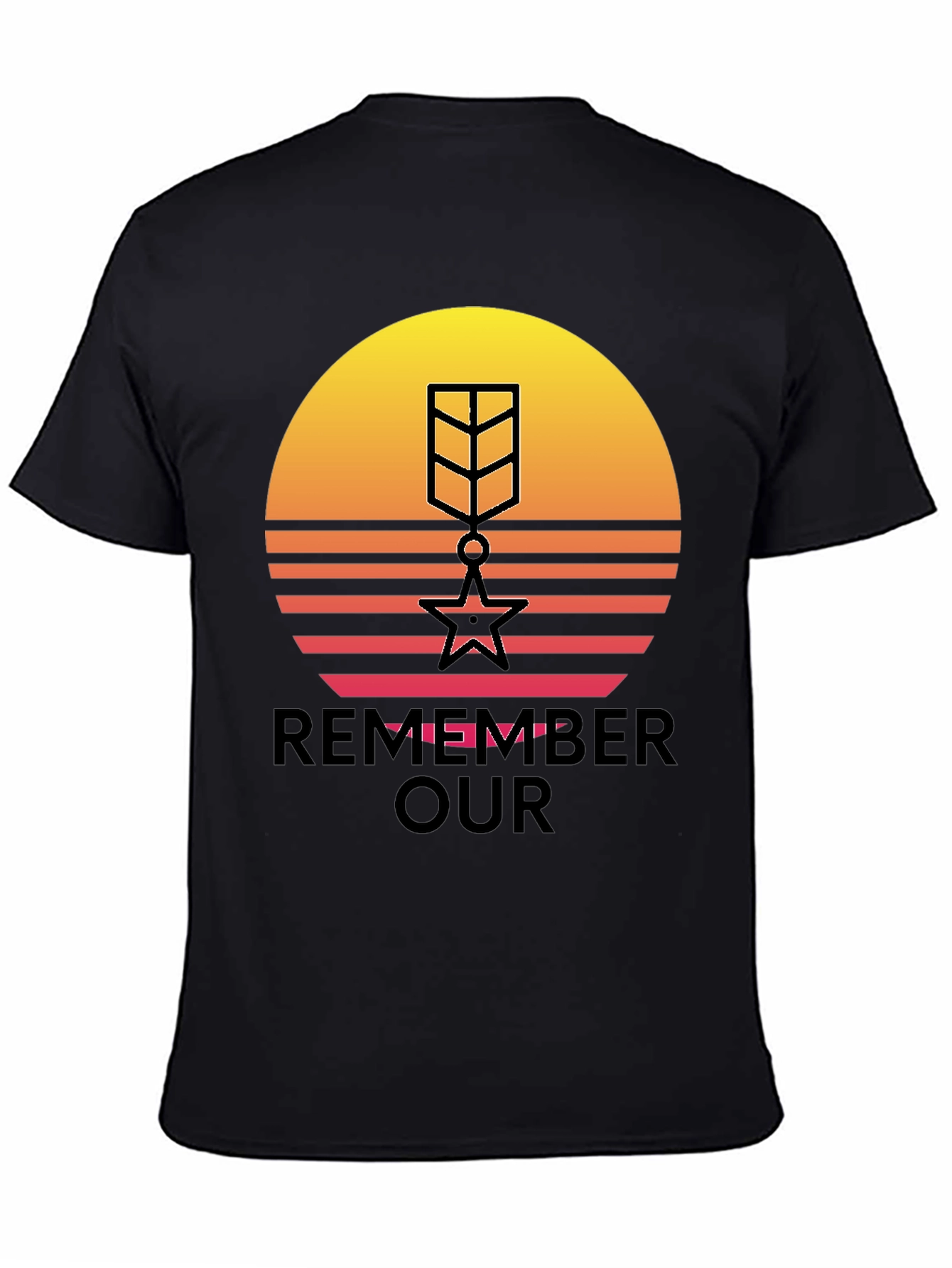 Retro Sunset Remember Our Heroes T-Shirt