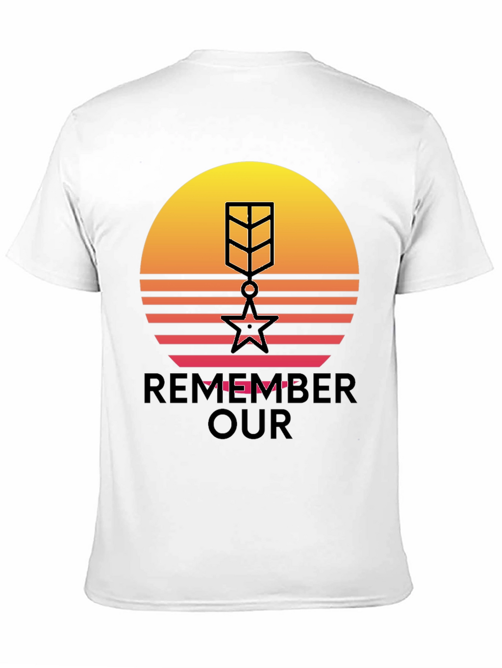 Retro Sunset Remember Our Heroes T-Shirt