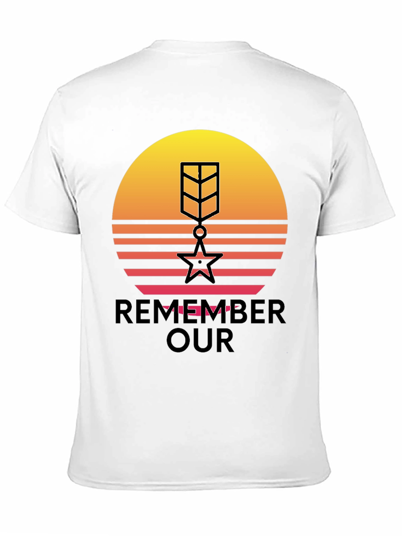 Retro Sunset Remember Our Heroes T-Shirt