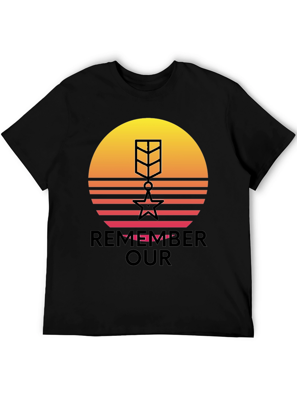 Retro Sunset Remember Our Heroes T-Shirt