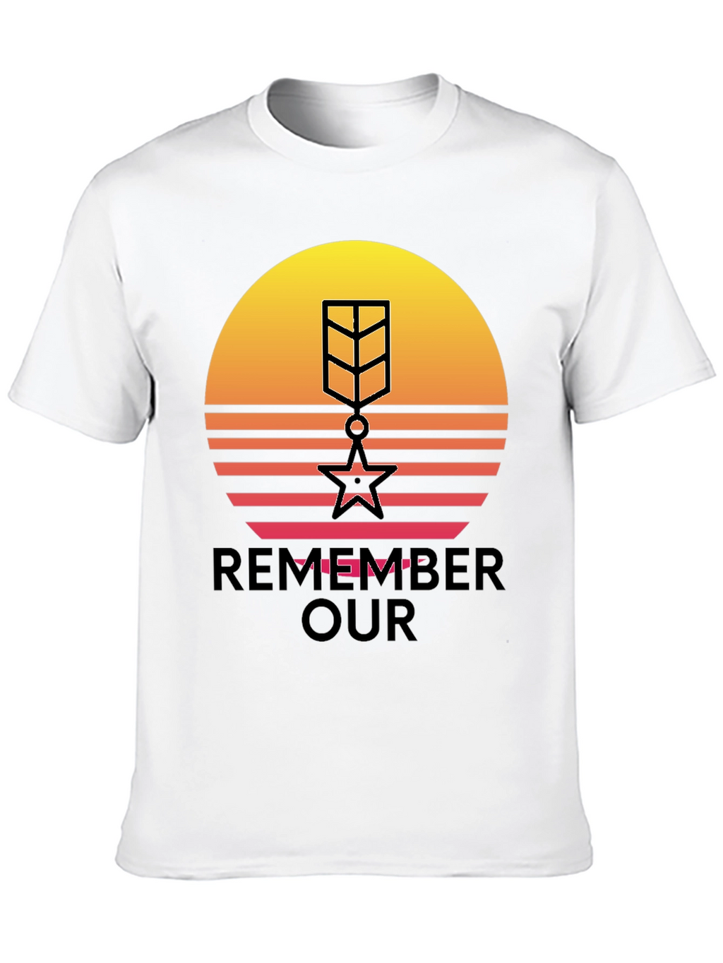 Retro Sunset Remember Our Heroes T-Shirt