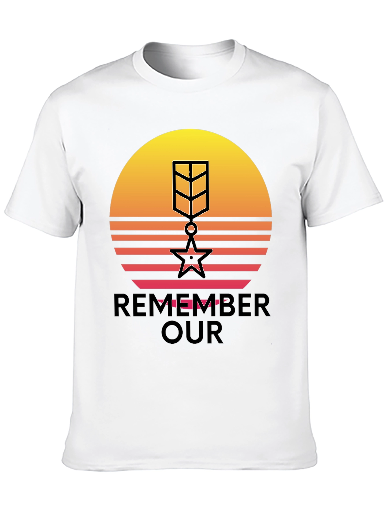 Retro Sunset Remember Our Heroes T-Shirt