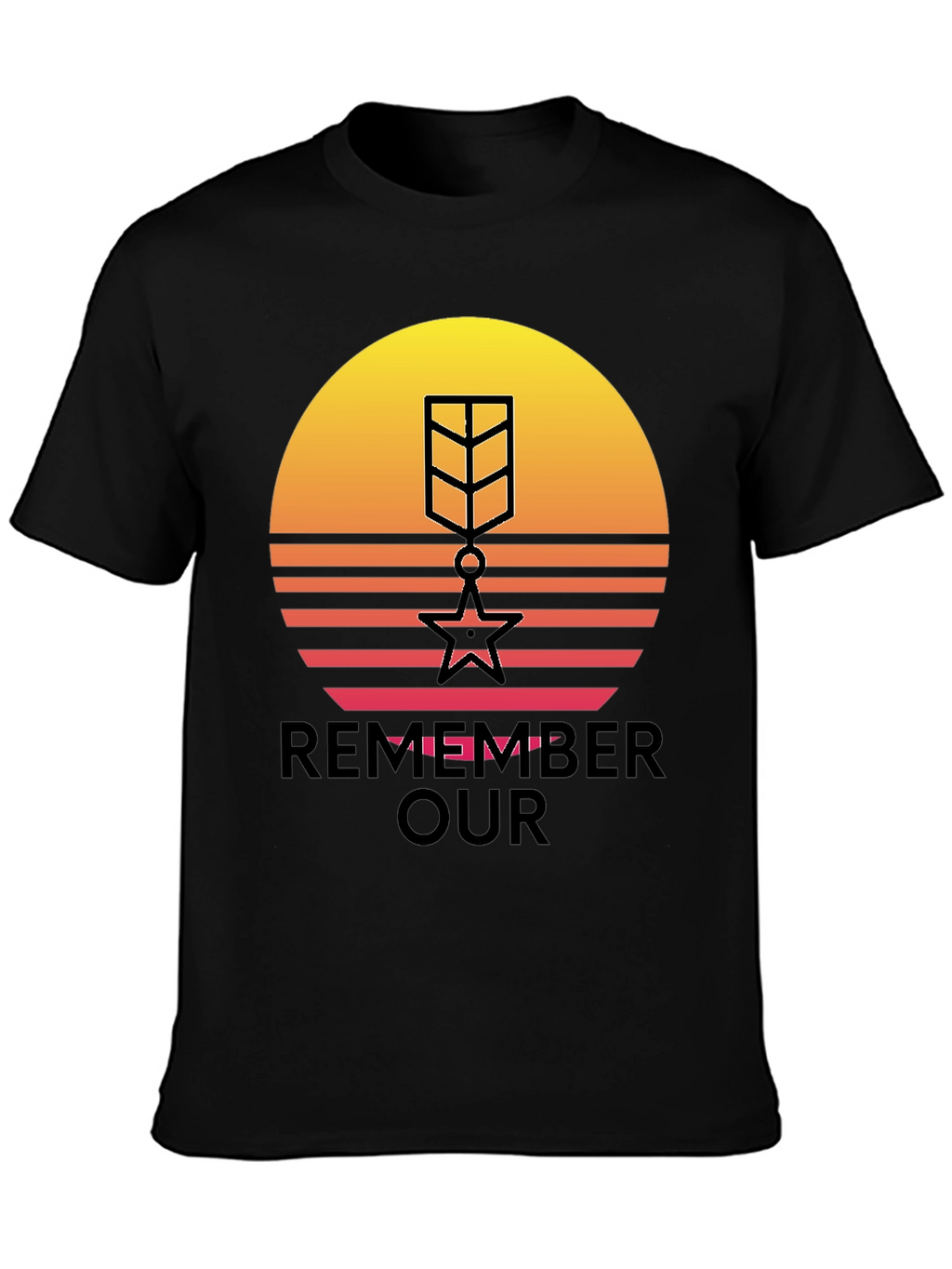 Retro Sunset Remember Our Heroes T-Shirt