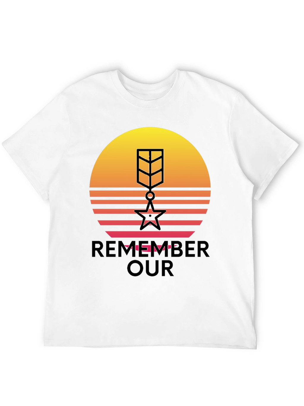 Retro Sunset Remember Our Heroes T-Shirt