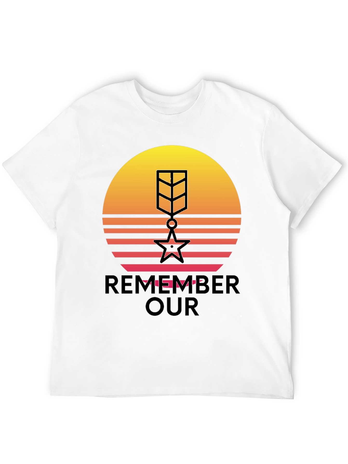 Retro Sunset Remember Our Heroes T-Shirt