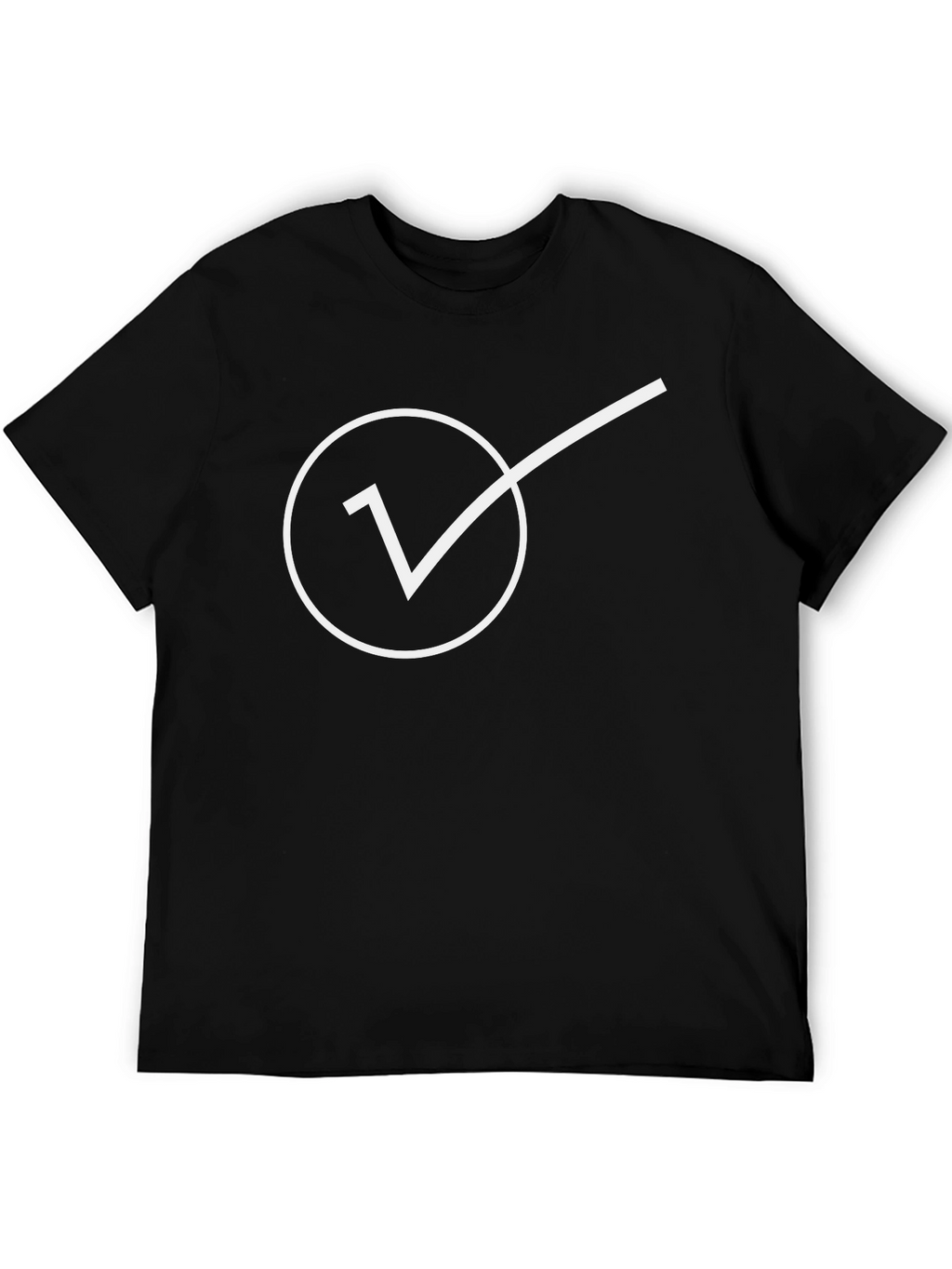 Minimalist Check Mark Graphic Tee - Black