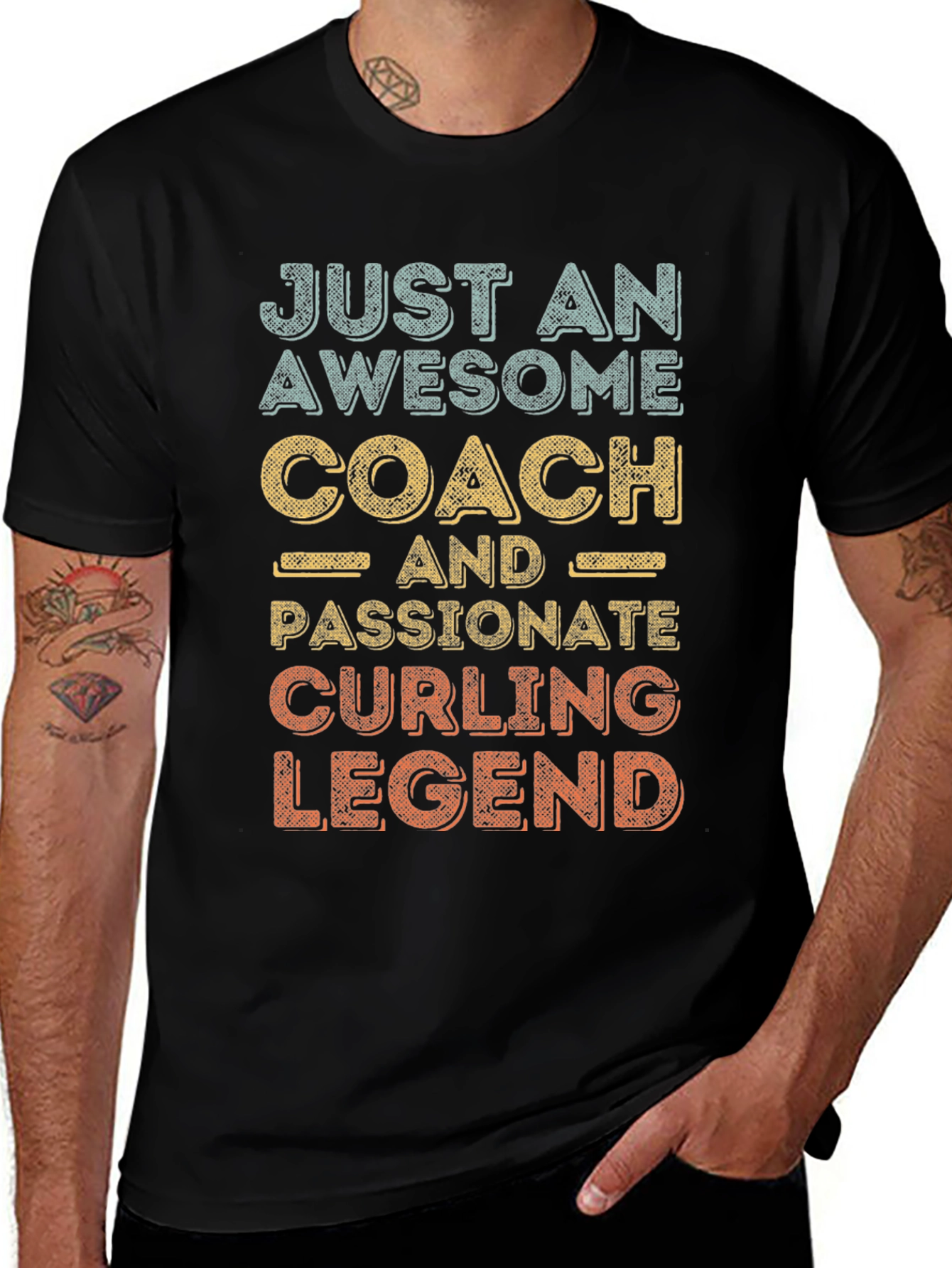Awesome Coach Curling Legend Graphic T-Shirt