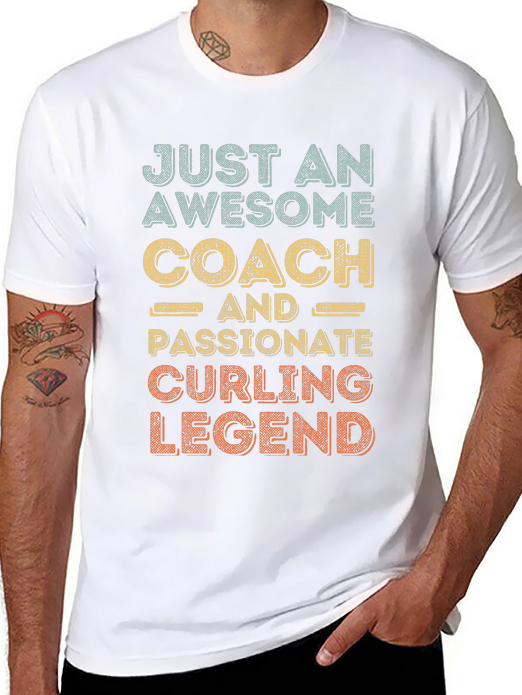Awesome Coach Curling Legend Graphic T-Shirt