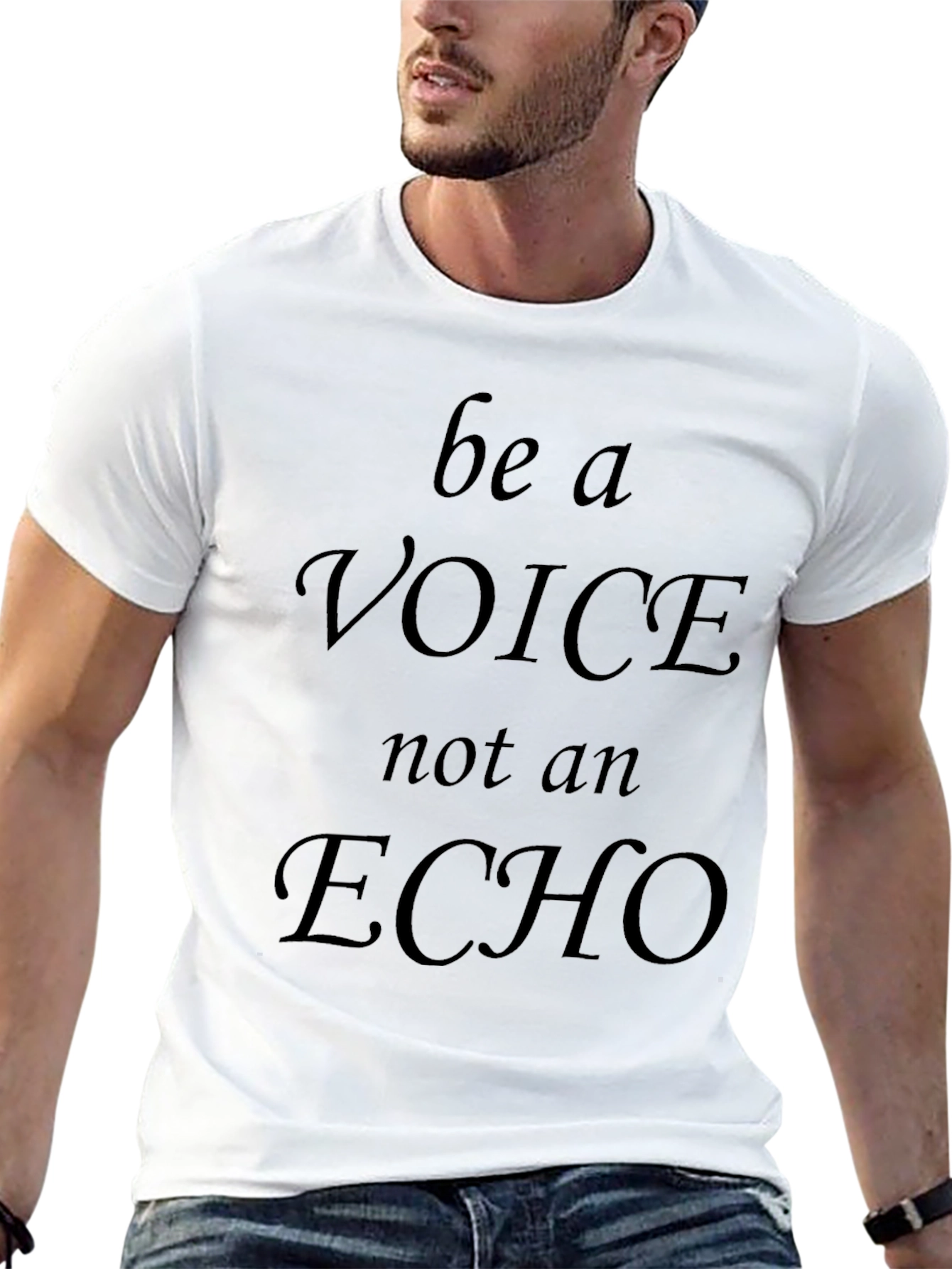 Be A Voice T-Shirt - Mens Black Graphic Tee