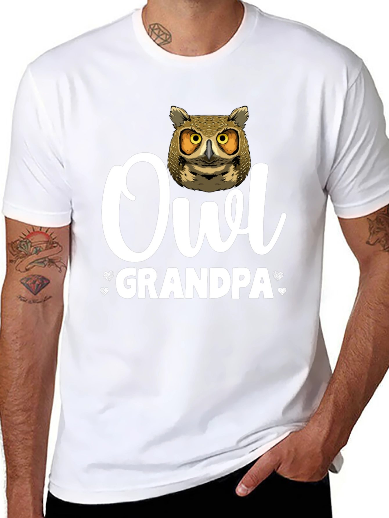 Owl Grandpa T-Shirt - Unique Animal Lover Gift