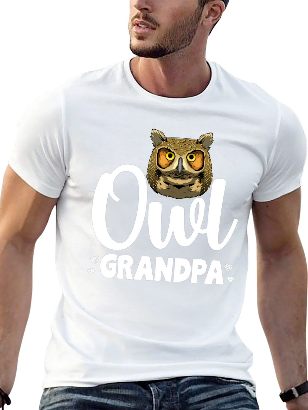Owl Grandpa T-Shirt - Unique Animal Lover Gift