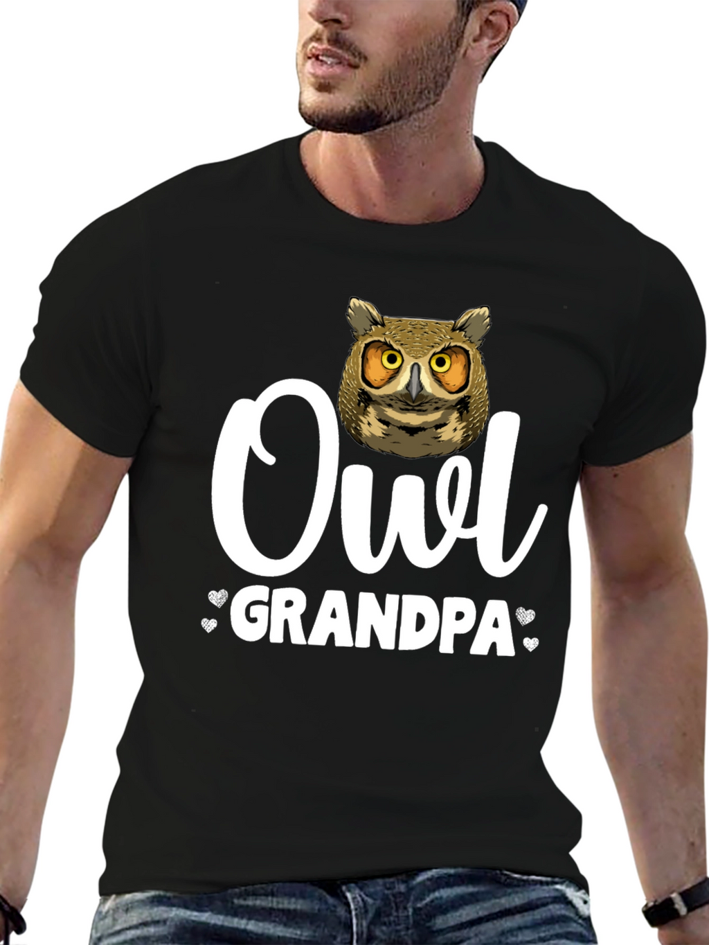 Owl Grandpa T-Shirt - Unique Animal Lover Gift
