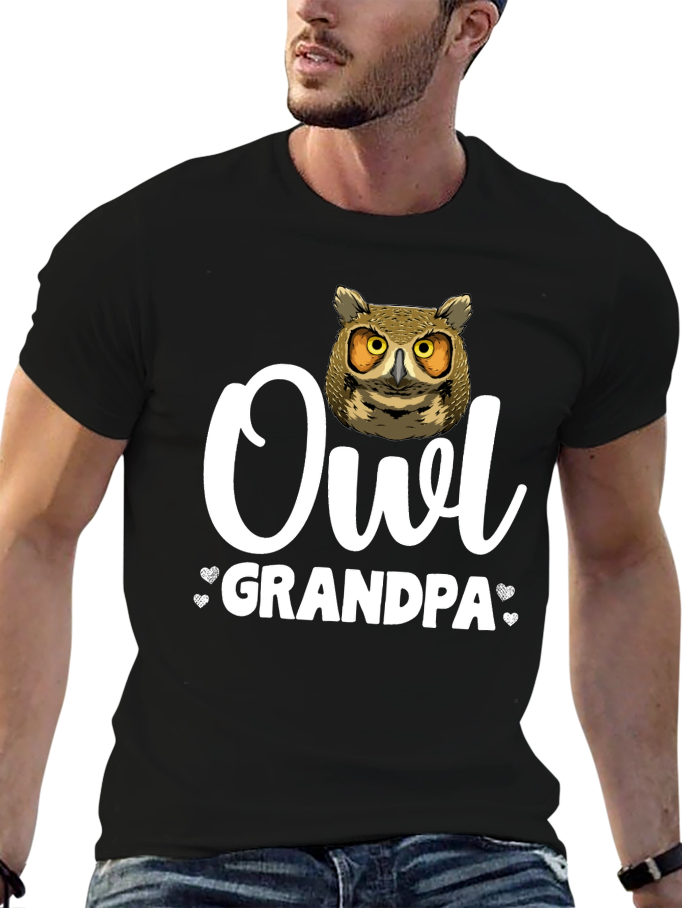 Owl Grandpa T-Shirt - Unique Animal Lover Gift