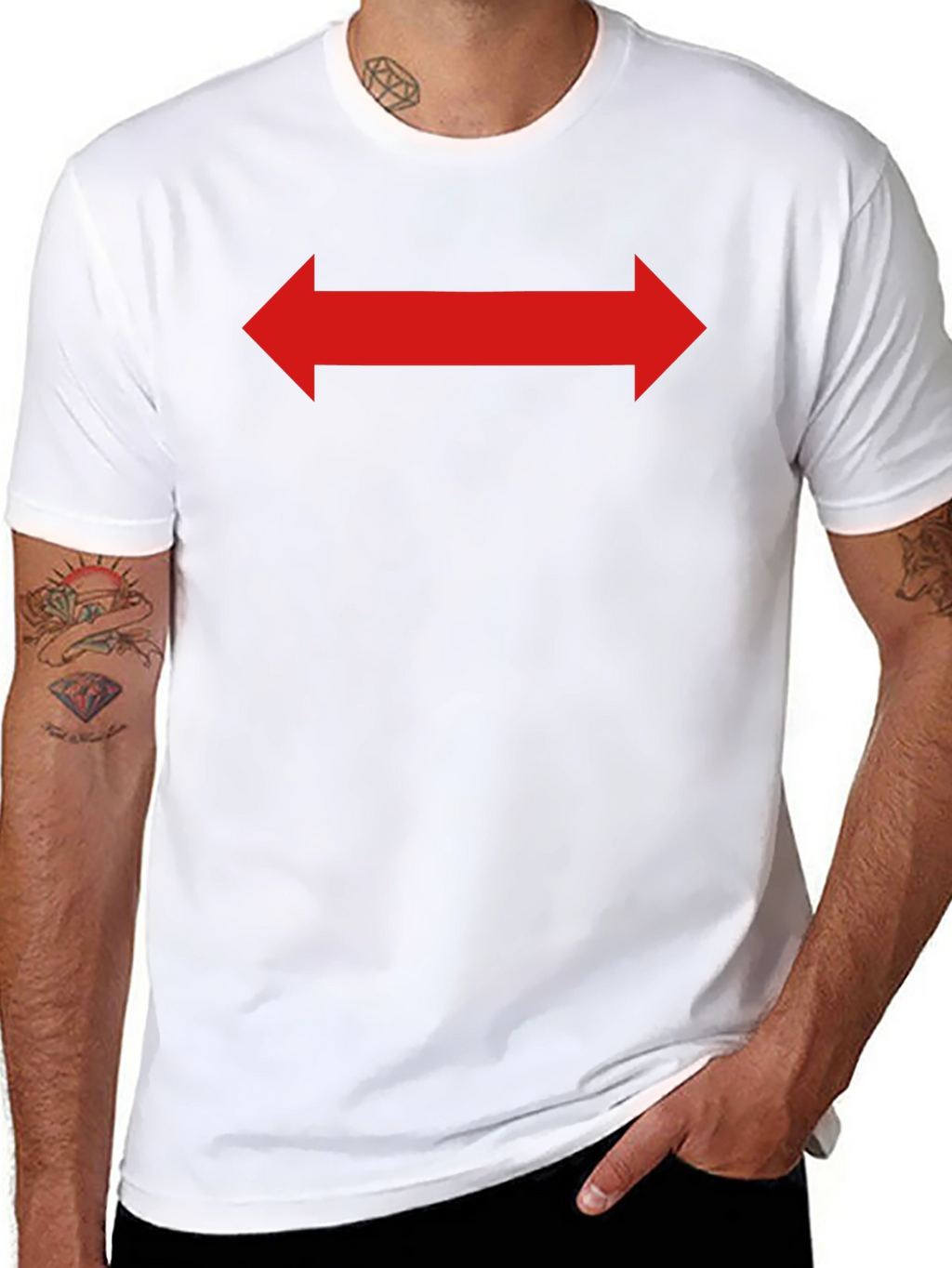 Red Arrow Graphic Tee - Black Cotton Shirt