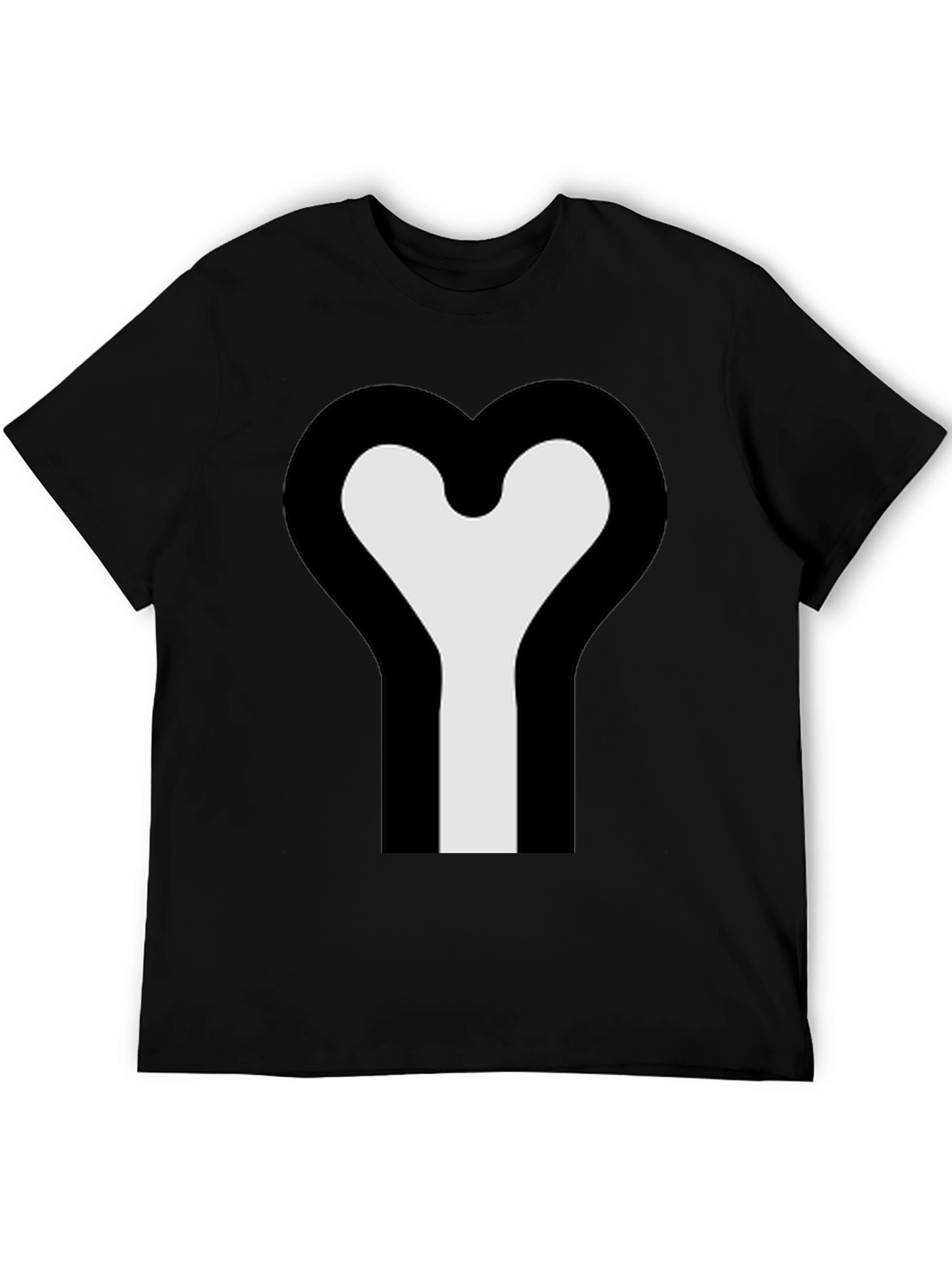 Abstract Heart Graphic Tee - Modern Minimalist Design