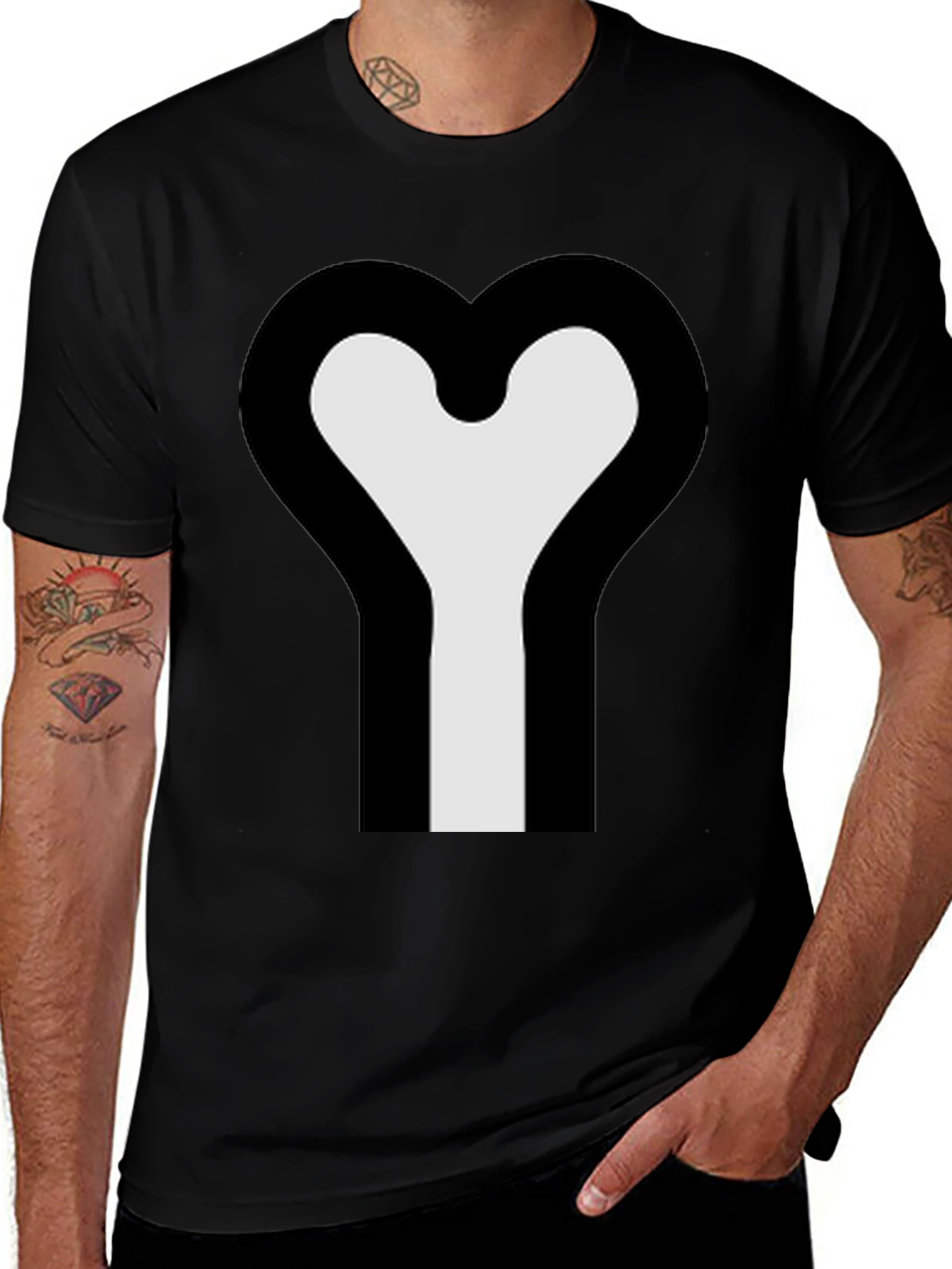Abstract Heart Graphic Tee - Modern Minimalist Design