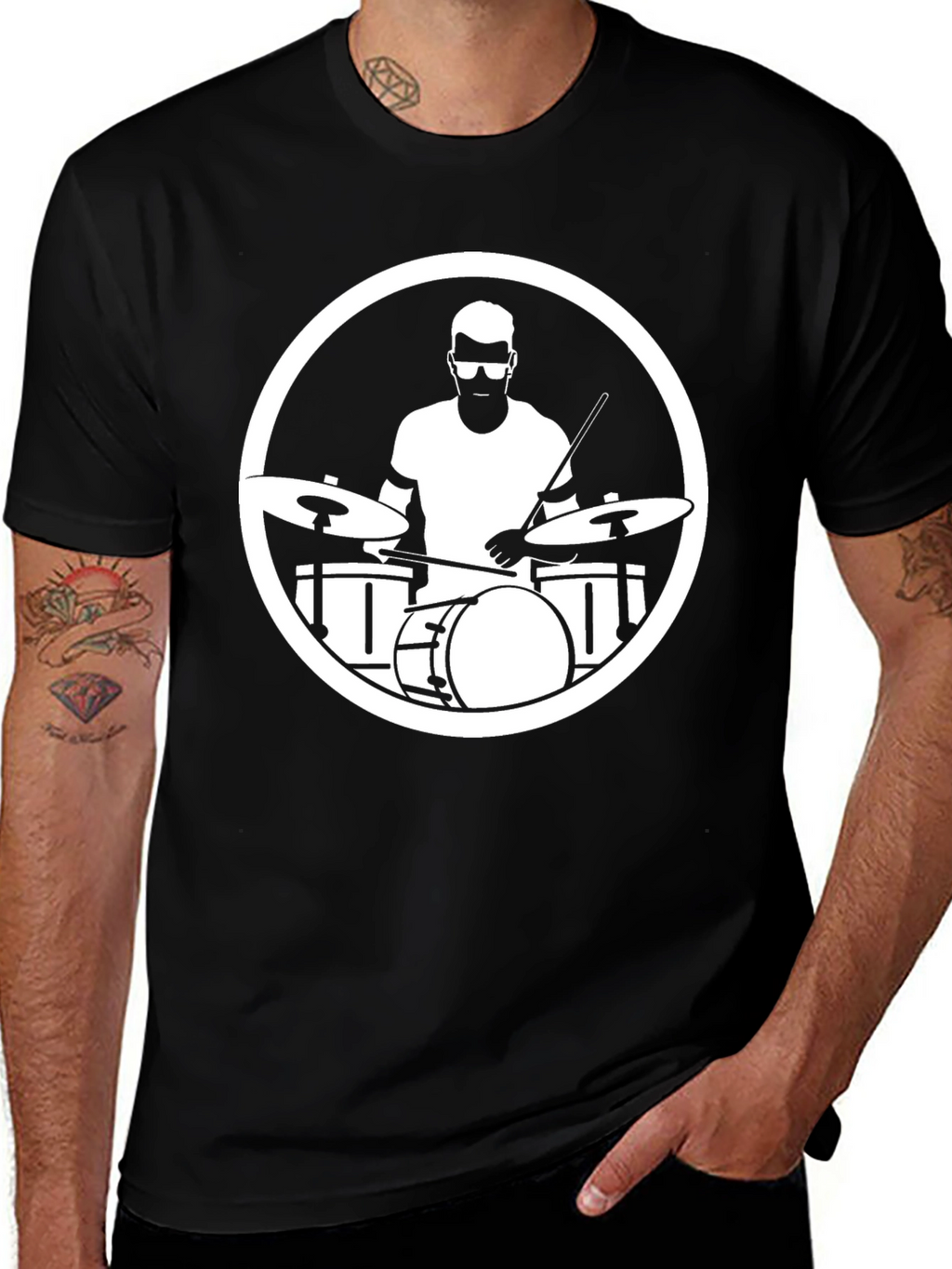 Drummer Graphic Tee - Black