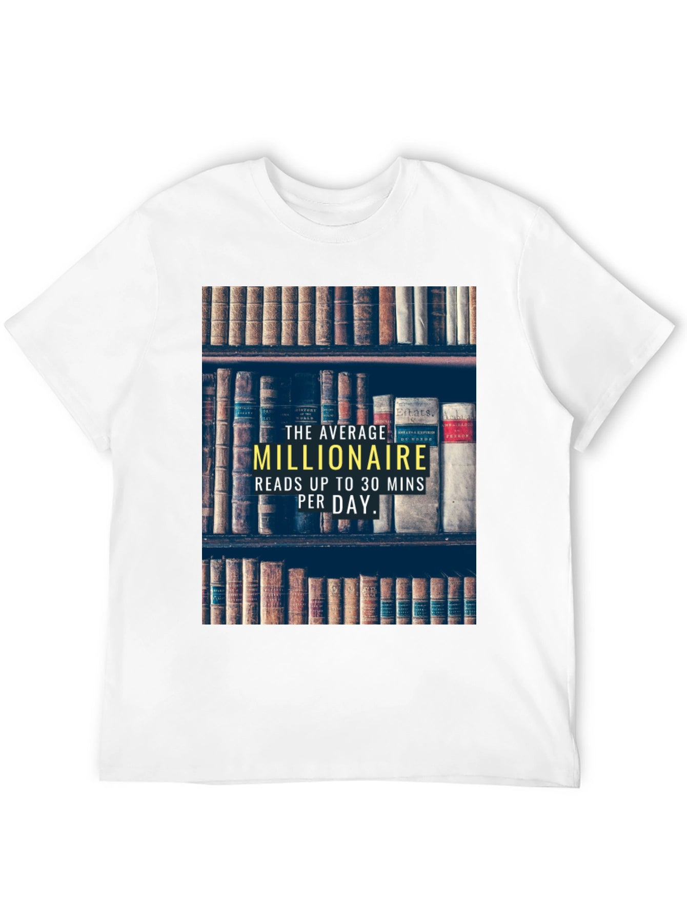 Millionaire Reads T-Shirt | Smart Casual Book Lover Tee
