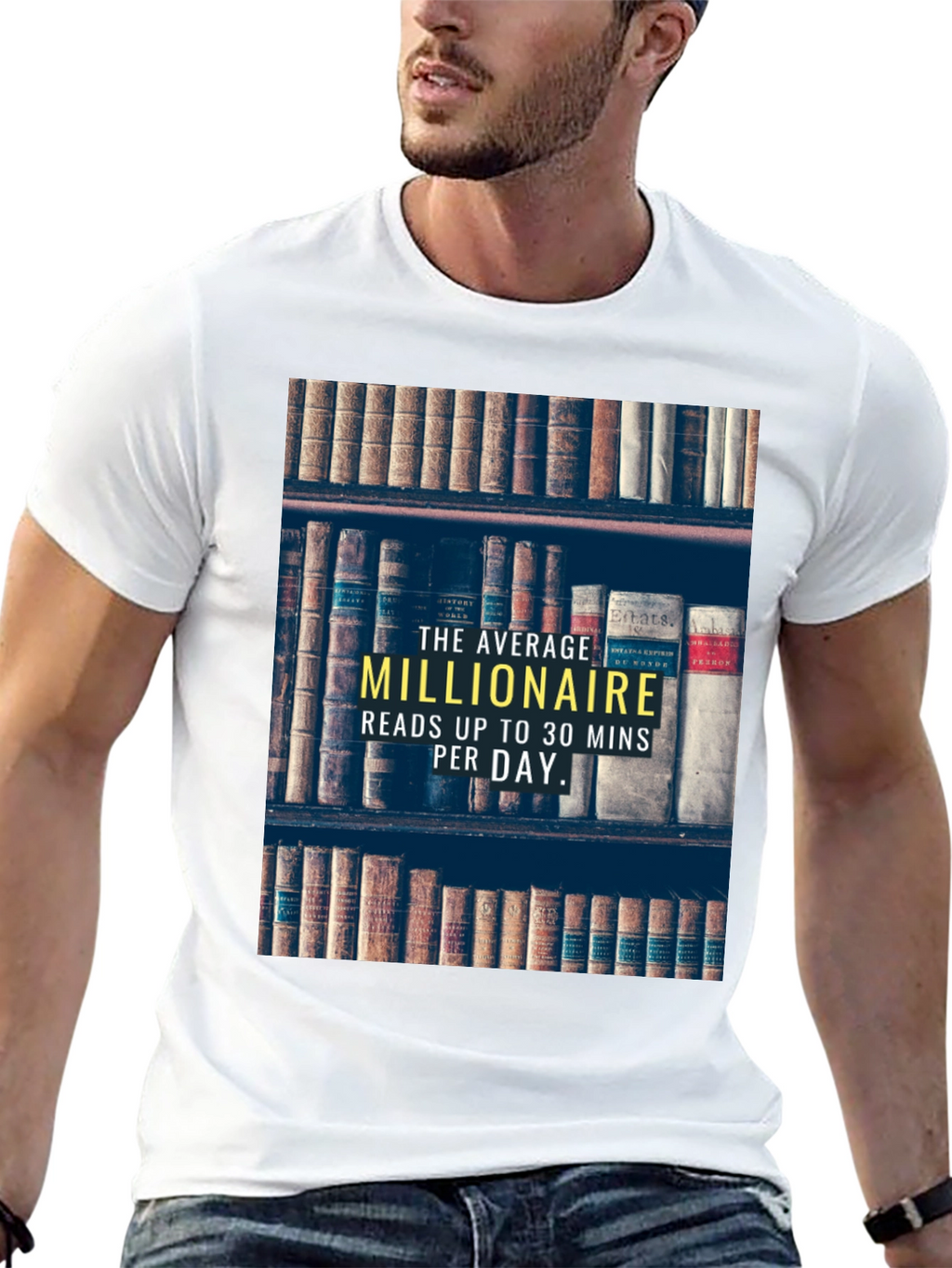 Millionaire Reads T-Shirt | Smart Casual Book Lover Tee