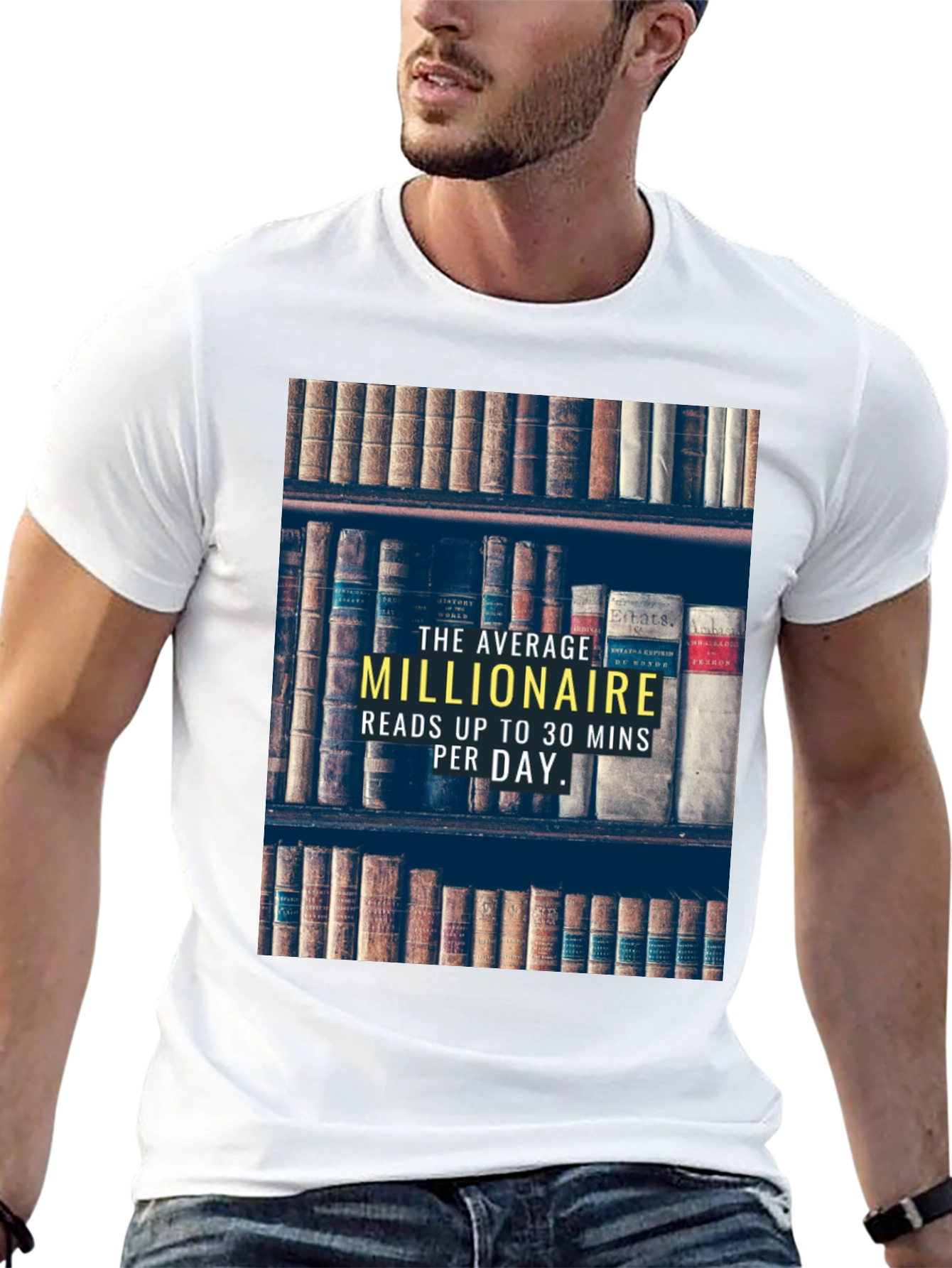 Millionaire Reads T-Shirt | Smart Casual Book Lover Tee