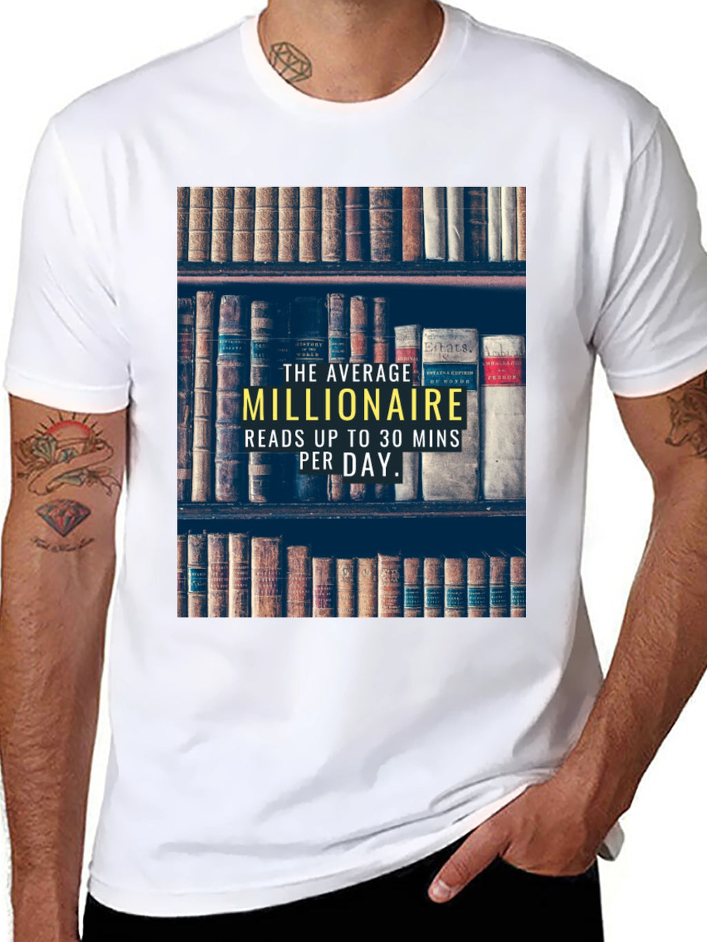Millionaire Reads T-Shirt | Smart Casual Book Lover Tee